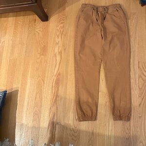 Hanna Andersson Brown Elastic Waist poplin joggers